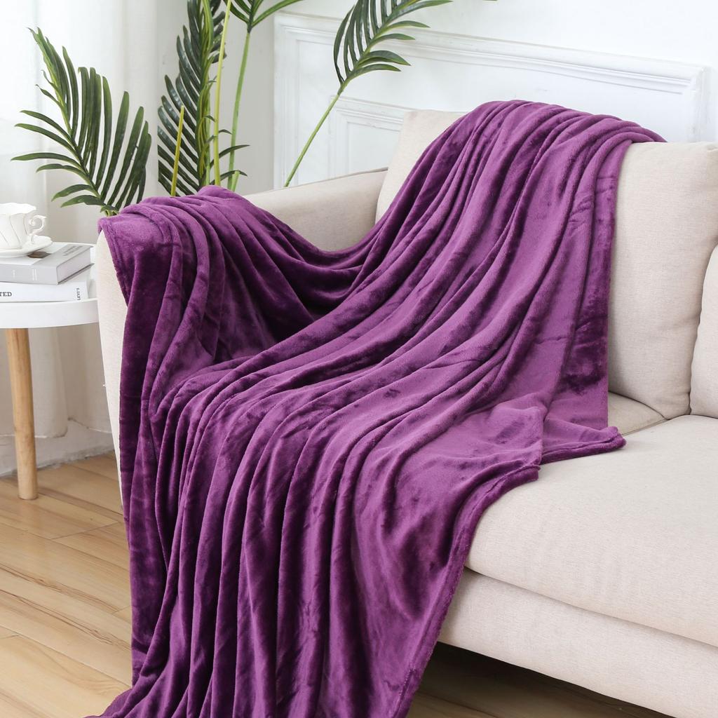 All-season Bedroom Throw Blanket Solid Color Flannel Soft and Comfortable Blanket Gift Air Conditioner Sofa Household Blanket