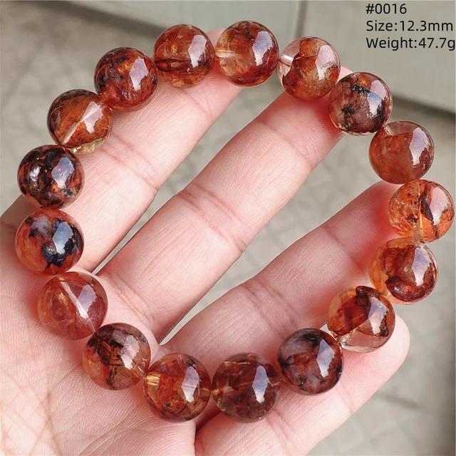 Natural Red Limonite Quartz Trendy Strand Bracelet Rare Stretch Yellow Phantom Round Beads Women Men Jewelry AAAAA