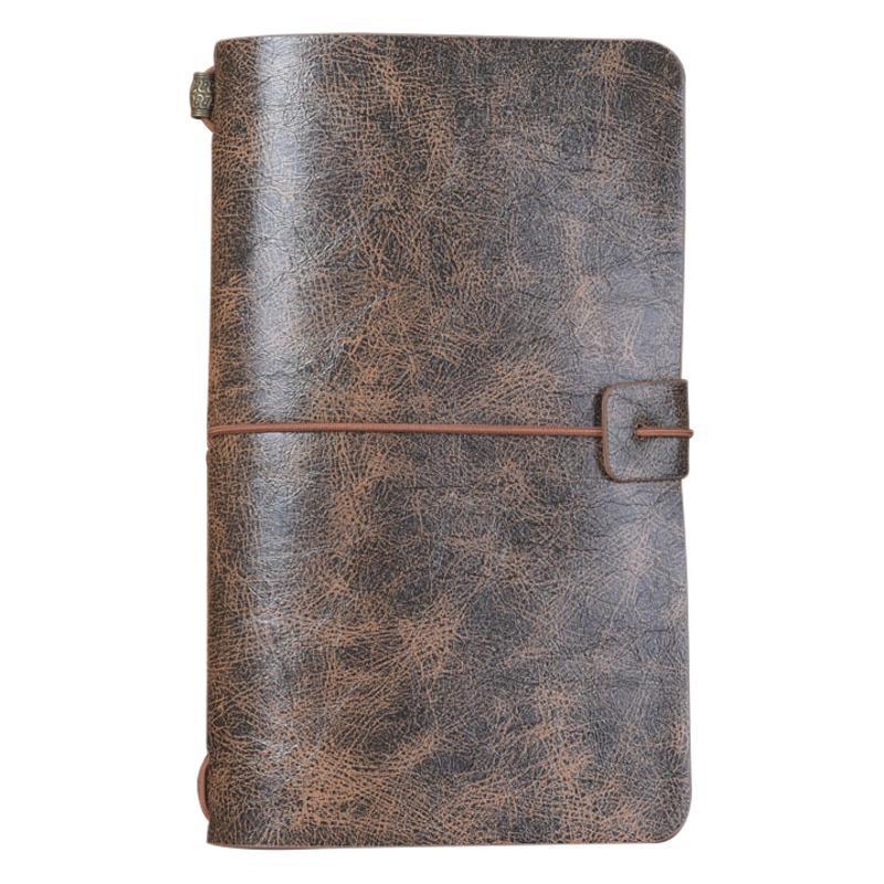 Vintage Tie-Up A6 Travel Journal - Premium Faux Leather PU Loose-Leaf Planner Notebook