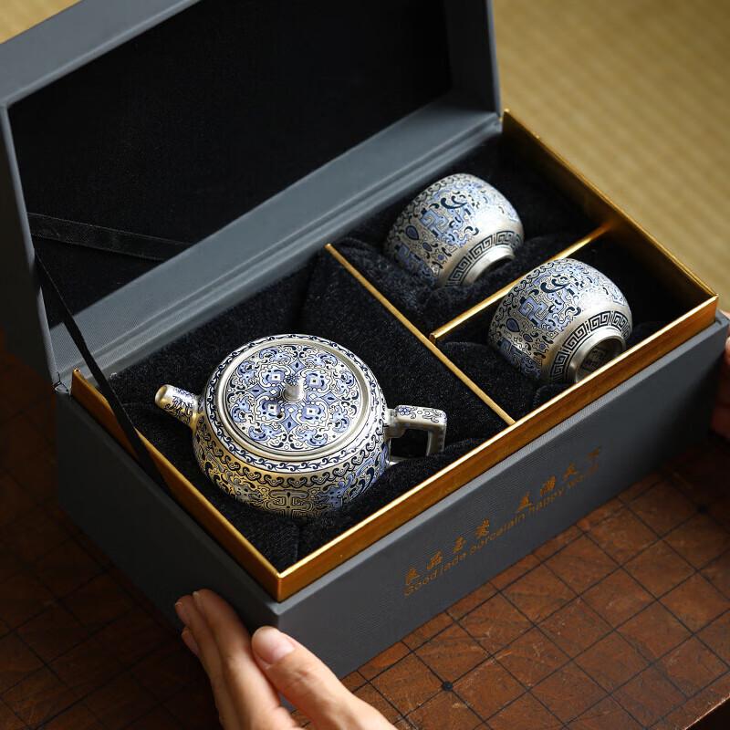 

Ретро-набор для китайской чайной церемонии Tea Xun с позолоченным серебром