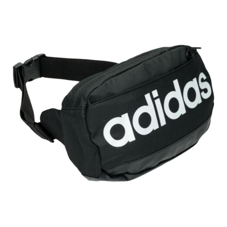 Adidas Zipper Closure Letter Logo Waist Bag Unisex Waist Bag Black AJ9974