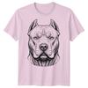 Pitbull Dog Animals Unisexs TShirt Engraving Style Graphic Tee