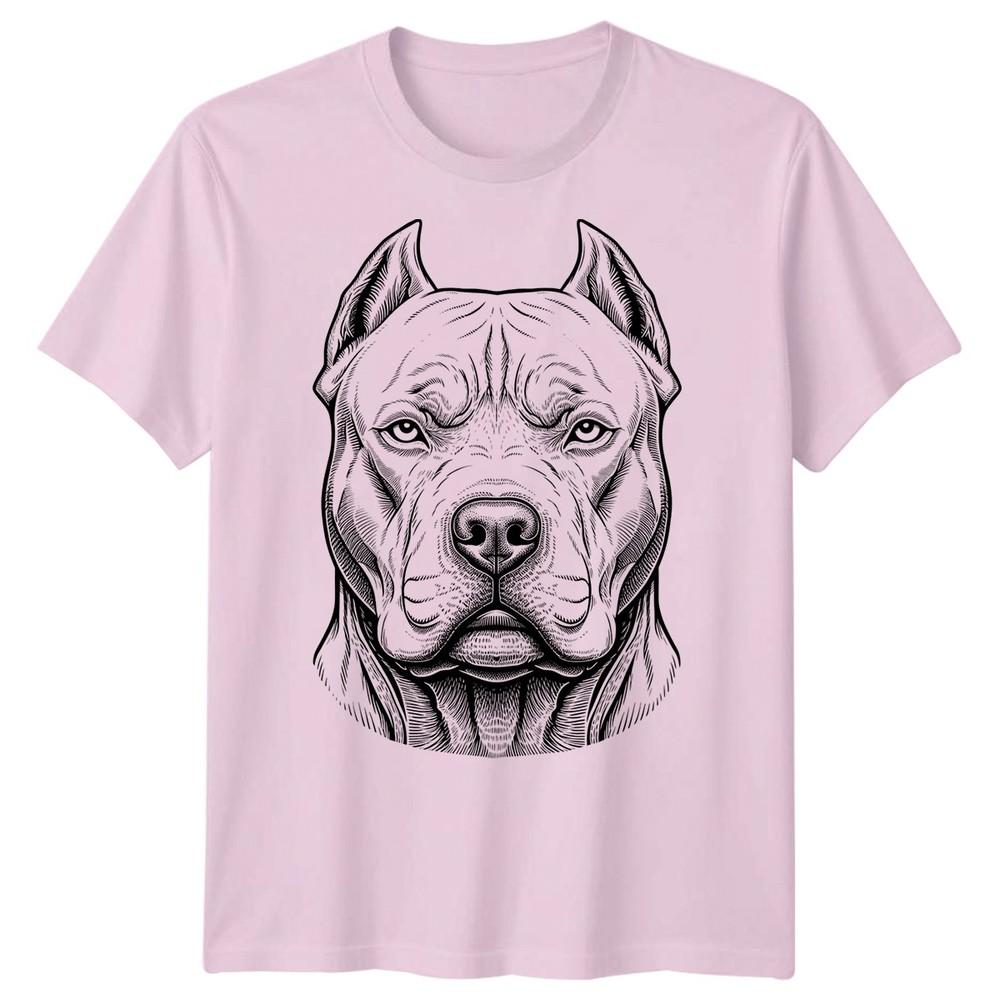 Pitbull Dog Animals Unisexs TShirt Engraving Style Graphic Tee