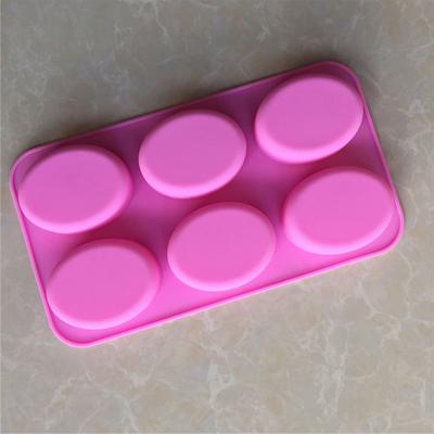 6 grands moules à gâteaux ovales en silicone, à savon fait à la main, à savon froid, à bougie parfumée, DIY