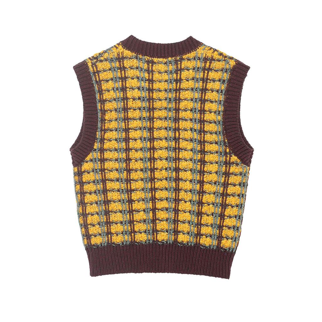 Autumn 2025 Women's European & American Style Sleeveless Knit Vest - Casual, Loose Texture Fashion.