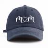 1pc Mom Heart Print Washed Baseball Cap for Adults,  Minimalist Retro Style Casual Soft Adjustable Dad Hat, Perfect As Gift