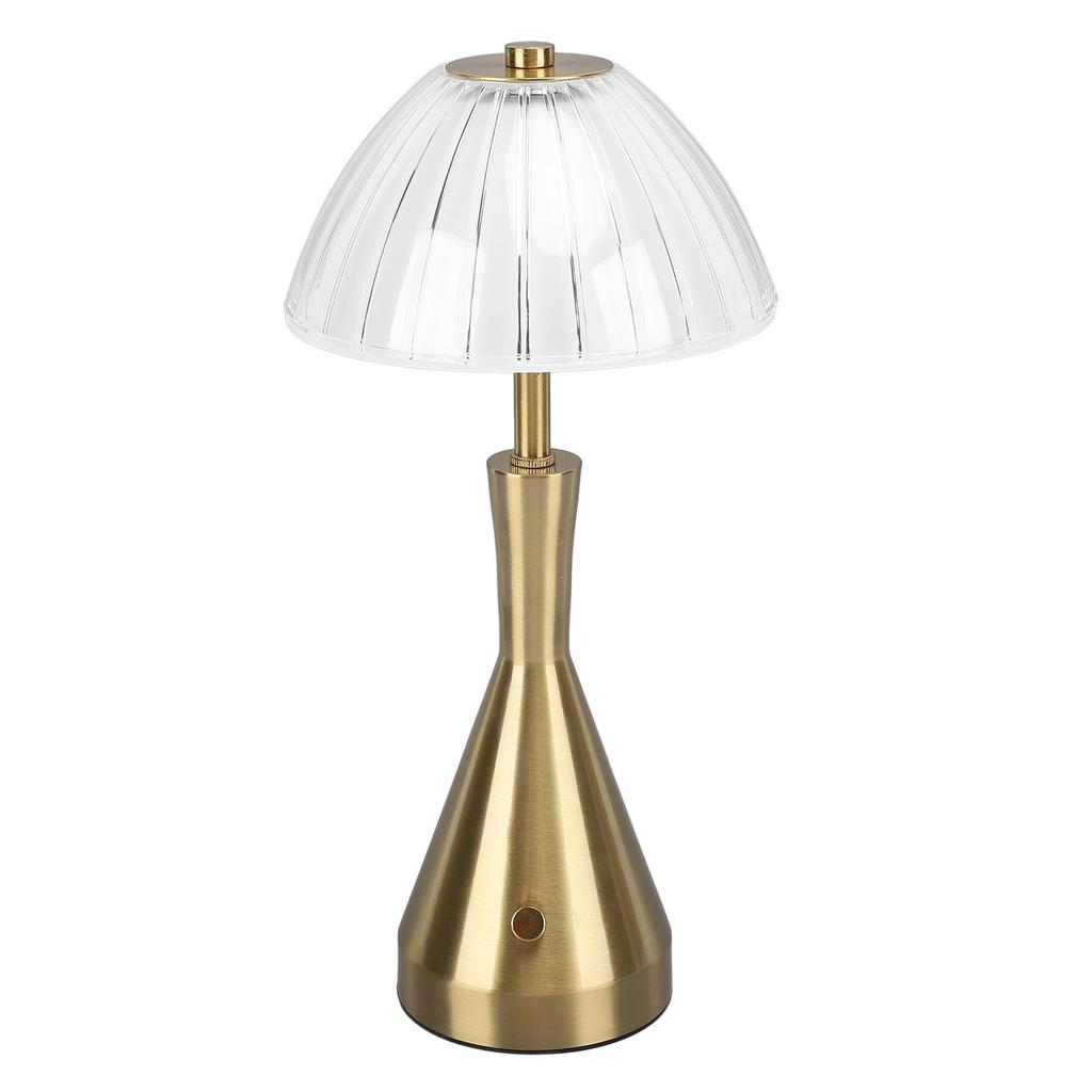 Gold Cordless Desk Lamp Rechargeable 3 Color Touch Dimmable Bedroom Crystal Lamp for Restaurant Dini