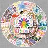 50-Piece "Be Kind" Doodle Stickers for Water Bottles and Phone Cases - English Slogan, DIY Decoration