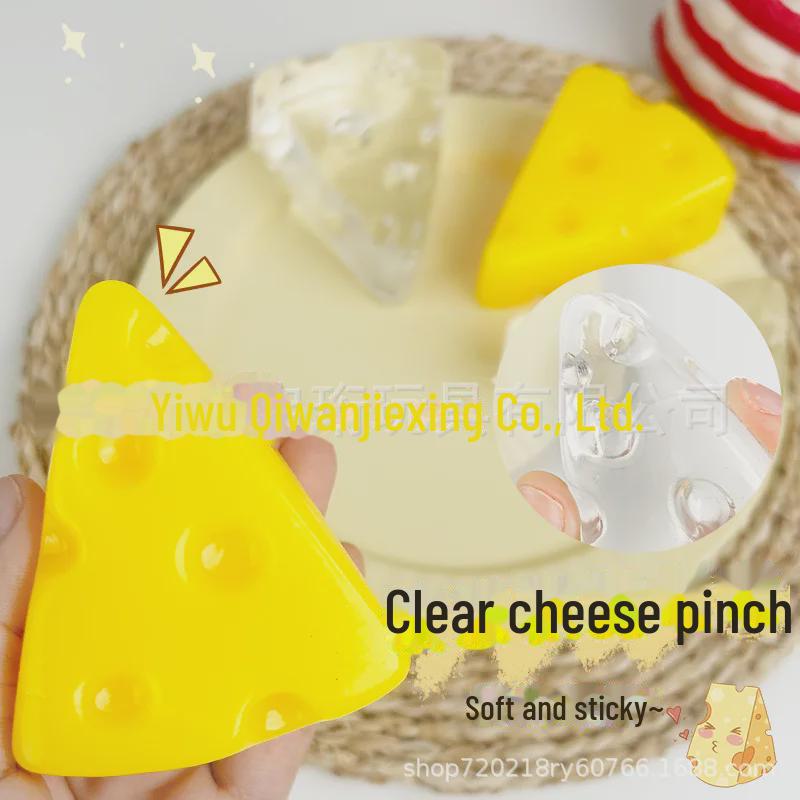 Eco-friendly Sensory Cheese Squeeze Toy for Kids - Fun Stress Relief and Prank Gift