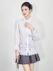100% Cotton Romantic Lace Floral Stand Collar Embroidered Hollow Out Shirt