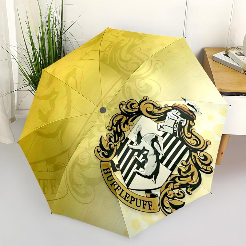 1pc Hufflepuff Crest Badge Umbrella with Plastic Handle,Cartoon Pattern,Suitable for All Seasons Multi-functional Umbrella474
