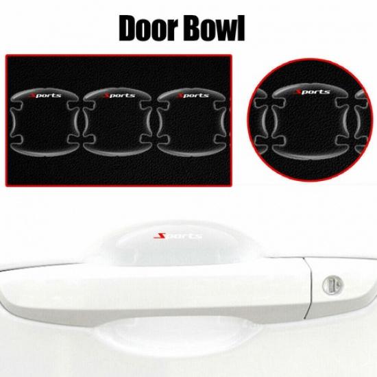 8Pcs Car Door Handle Bowl Anti-Scratch Cover Guard Protector Stickers Clear