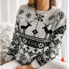 Women's Fashion  Winter Christmas Knitted Long Sleeve Round-Neck  Sweater
