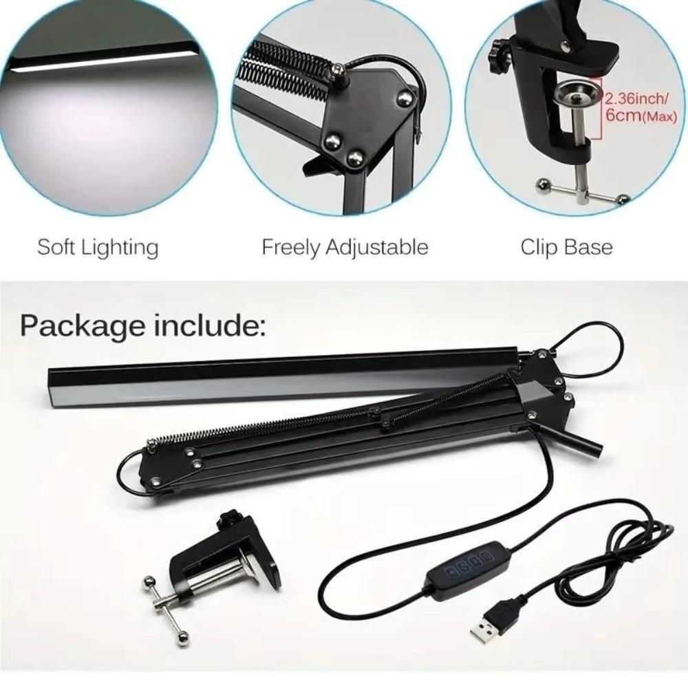 Lámpara de Escritorio Ajustable con 10 Niveles de Brillo Luz LED de Tira Ajustable 360° Trabajo de Escritorio