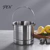 Impact Resistant Ice Cooler Stainless Steel Bucket with Removable Strainer, Bar Wine Champagne Beer Chilling for Red Wine, Portable Snacks Home
