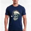 Retro Holiday Revival Vintage Skull With Santa Hat Tshirt Summer Casual Cotton Tee Oversized Streetwear Tops 100 Cotton