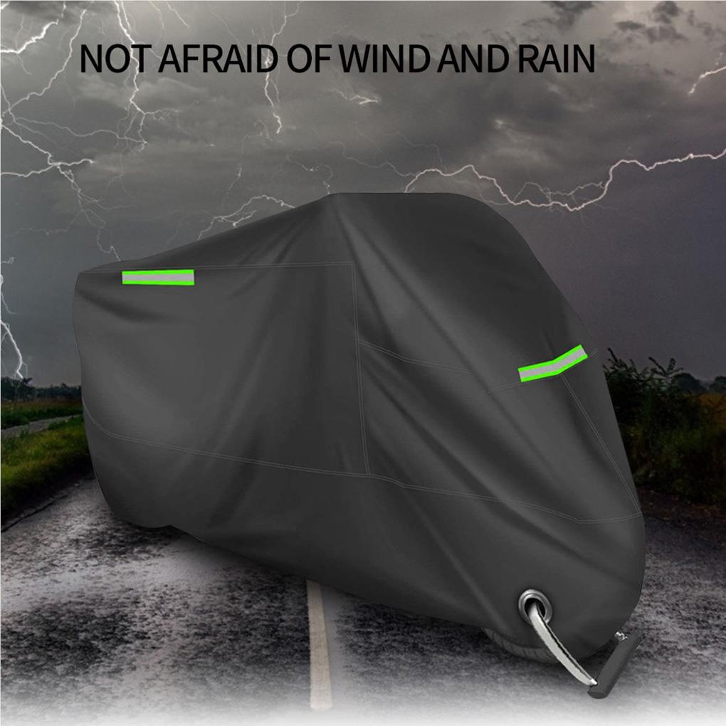 Motorcycle Rain Cover Outdoor Motorbike Waterproof Dust Proof Cover with Reflective Strip