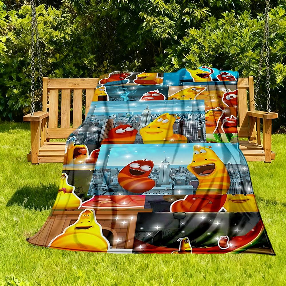 

1pc Larva Island Outdoor Blanket Lightweight Flannel, All-Season Use for Sofa, Bed, Travel, Camping, Living Room, Office, Couch025 130cmx150cm
