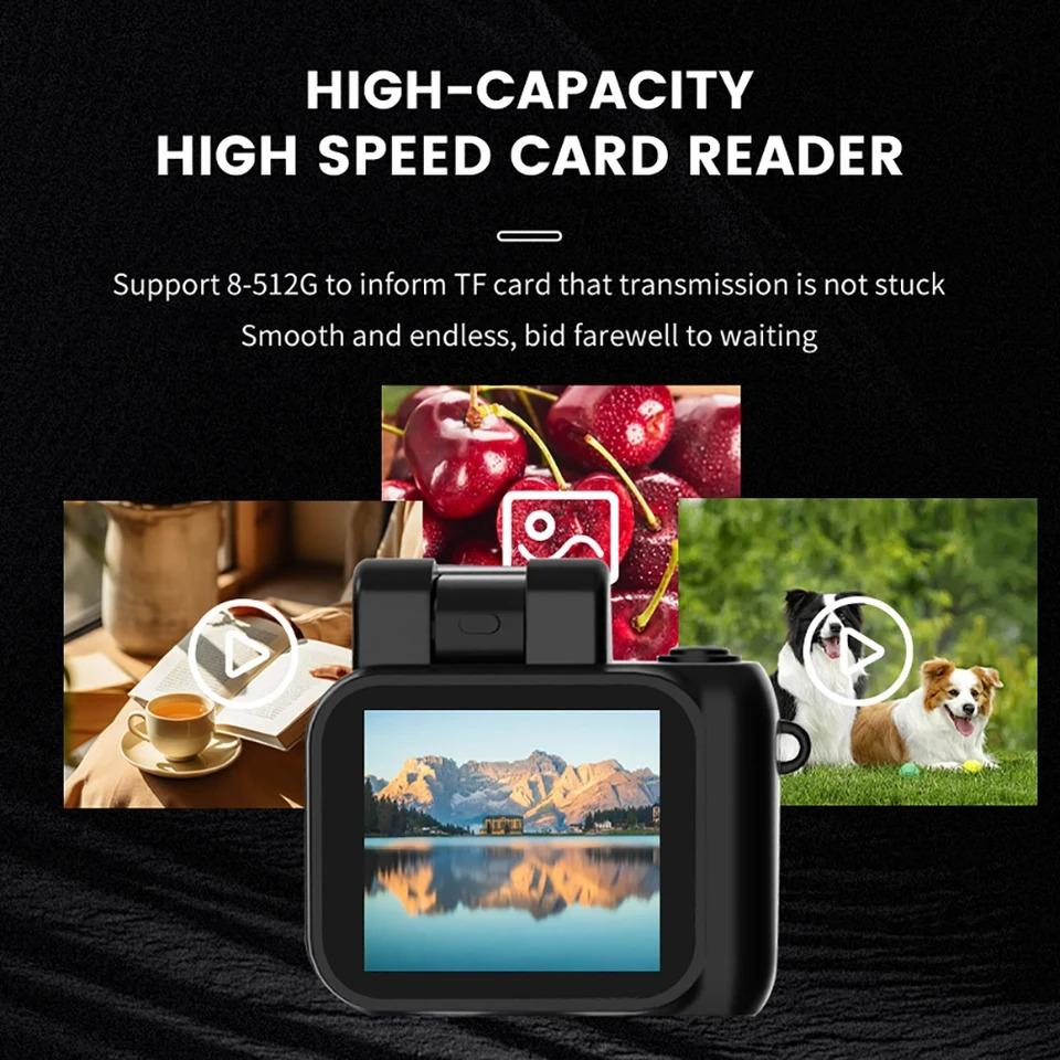 HD 1080p Mini Camera with LCD Screen Flash Lamp Portable Pocket Keychain Cam Video Recorder Digital Camera for Indoor Outdoor Home Sport