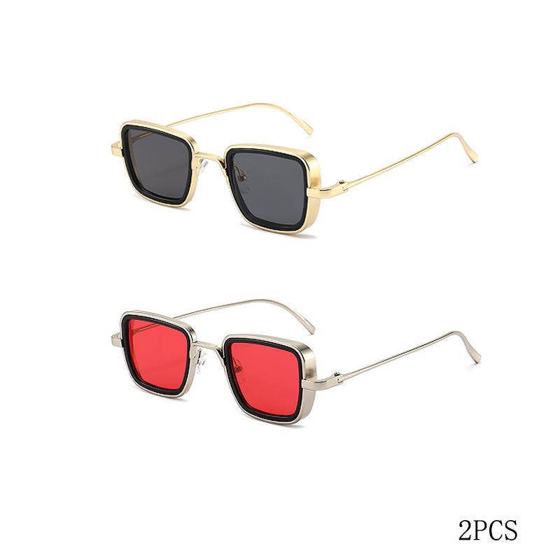 New Vintage Metal Steampunk Sunglasses Men Women Square Sun Spectacles For Men Women Stylish Retro Shades Male Female UV 400 Protection