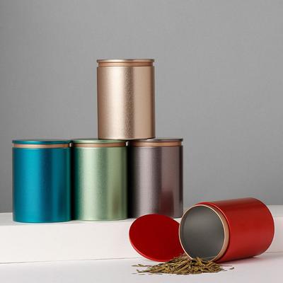 Portable Sealed Jar Travel Moisture-proof Solid Color Nut Candy Food Coffee Storage Container Tea Can Metal Box Tinplate Storage
