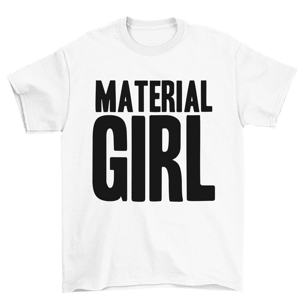 

Material Girl 80s T-Shirt Ladies Retro Fancy Dress Party 1980s Womens Madonna 3XL