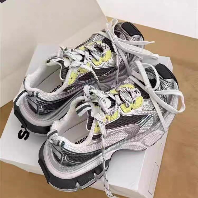 

European Station Leather Daddy Shoes Casual Sports 2025 New Fashion Mesh Breathable Platform Casual Sports Shoes 35