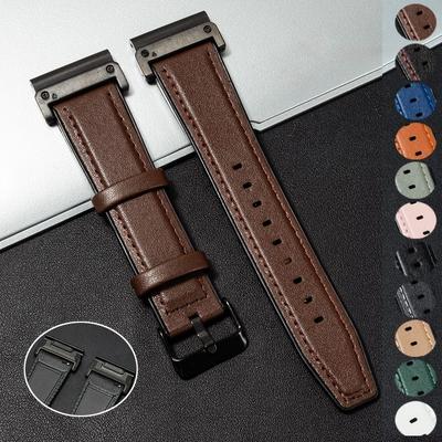 26mm 22mm Lederarmband für Garmin Uhr Fenix 8 51mm 47mm 6 6x 7 7x Pro 5 5x Tactix 7 Forerunner 965 Leder Silikon Uhrenarmband