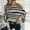 VAYLA Striped Pullovers Women Knitted Sweater Autumn Winter Loose-Fitting Thick Jumpers Sweaters Female Clothing Tops Knitwear