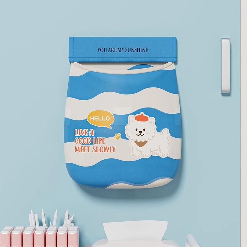 

Cartoon Multi-functional Storage Net Bag Household Storage Hanging Bag Wall-mounted Storage BagStorage Plastic Bag Single opening темно-синього кольору