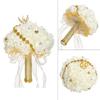 Diamond Crown Decorative Handheld Flower Rhinestones Wedding Bouquet with Ribbon