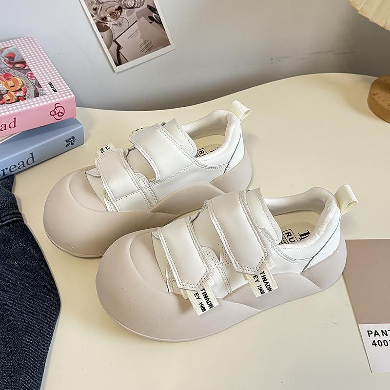 

Мода 2025 Женская обувь на ремешке-липучке в корейском стиле, винтажные массивные лоферы, женская обувь с низким верхом, леопардовые кеды для скейтборда для женщин 35