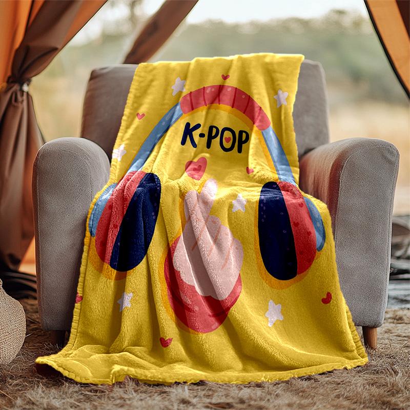 Kpop Flannel Blanket Soft Warm All-Season Throw, Design for Camping, Car Travel, Hiking Sofa, Bed, Office Perfect Gift for Parties