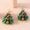 Fashion Christmas Tree Pendant Earrings Unique Charm Dangle Earrings Alloy Jewelry Birthday Gift for Women Girls