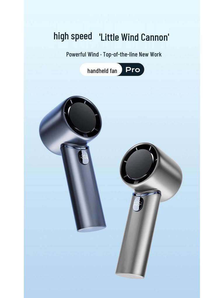 USB Portable Handheld Fan: Mini Size, Long Battery Life, 120-Speed Display, High-Speed Outdoor Use.