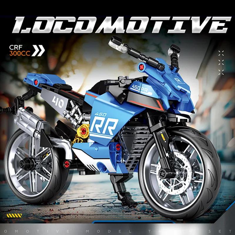 MOC City Technical Motorcycle Moto Car Model Building Blocks Racing Motobike Vehicles Bricks Toys for Kids Teenagers DIY Gifts