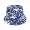 Coconut Tree Blackwhite Print Beach Hat Doublesided Fruit Sun Protect Summer