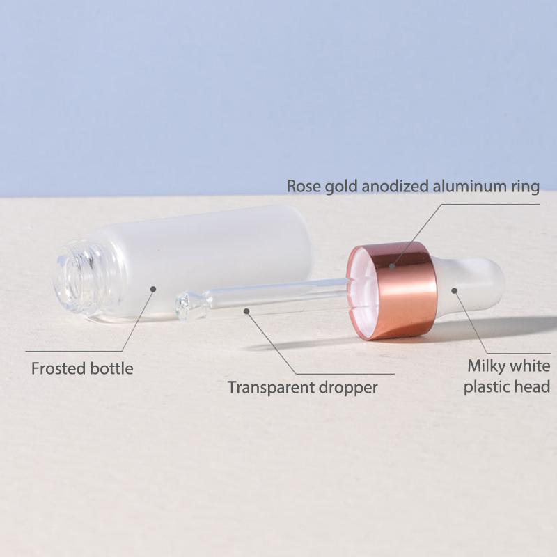 5 peças 1/2/3/5ml frascos conta-gotas de vidro fosco vazios frascos de óleo essencial