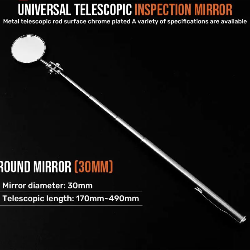 1pcs Detection Tool Extendible Inspection Rotatable Mirror Auto Telescoping Inspection Round Mirror Extending Hand Tools Set