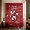 1pc Valentine's Day Romantic Red Cat Claw Print Waterproof Privacy Shower Curtain with 12 Hooks, Multiple Sizes, Easy to Install