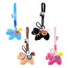 Lightweight Portable Keychain Chinese Characters Embroidery Horse Shape Keychain Good Luck Blessings Car Key Chain Bag Pendant
