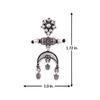 Oxidised Silver Plating Brass Floral Motifs Dangler Earrings for Women and Girls, Boho/Tribal Style