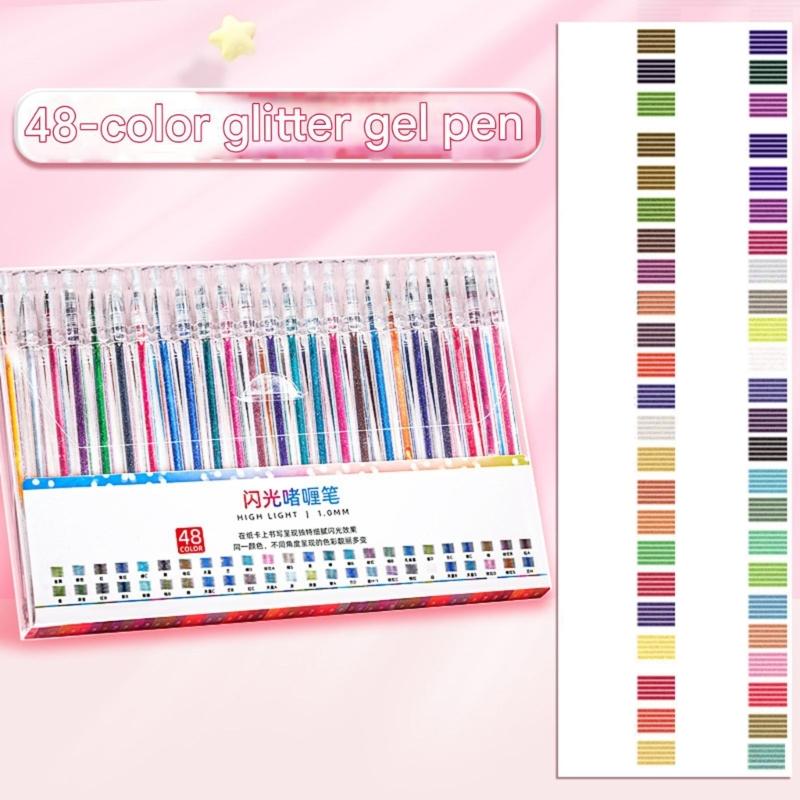 Glitter Gel Pens Pack Colored Glitter Pens, Colorful Sparkles Gel Markers for Journaling Coloring Art Crafting Supplies