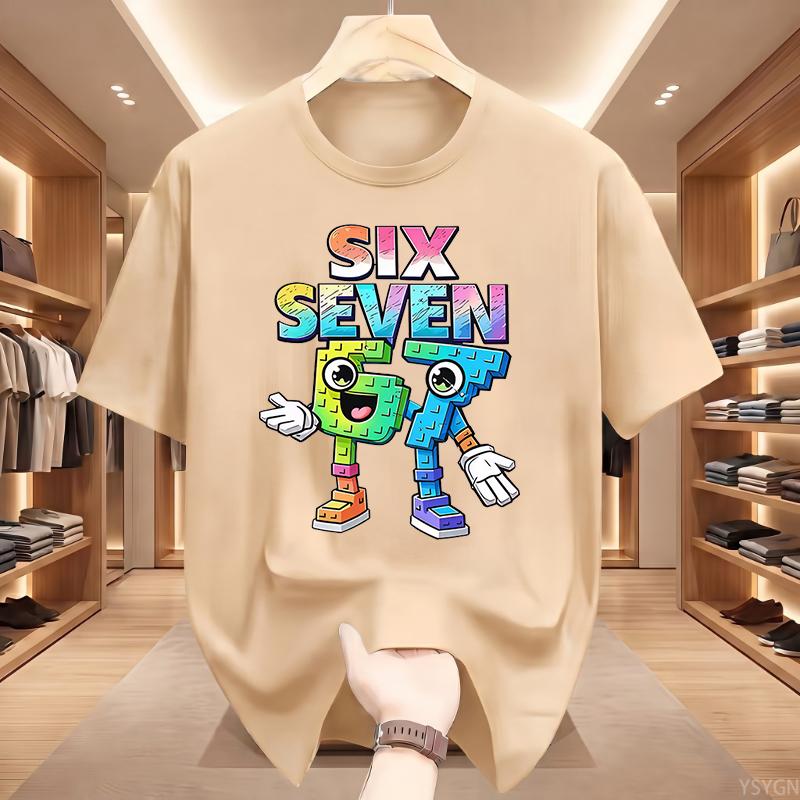 Six Seven Funny Cartoon Meme T Shirts Men's Women Clothing Fashion Harajuku T Shirt Cotton T-shirt