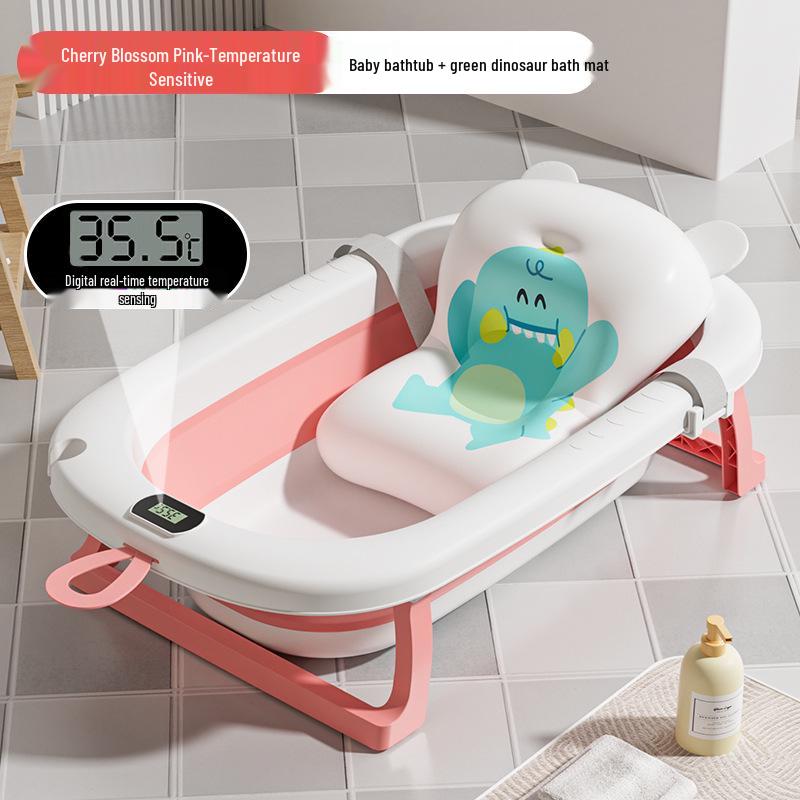 Foldable Baby Bathtub - Large, Sit or Lie for Kids, Newborn Bath Essentials for Home Use