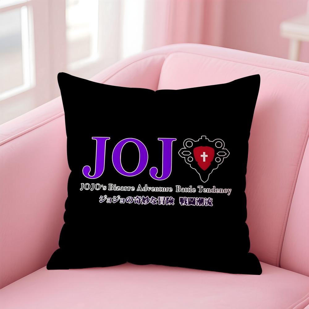 

Anime Logo JJoJos Bizarre Adventure Cushion Cover Pillowcase Short Plush Invisible zipper Room Sofa Cushion Cover 30X30cm