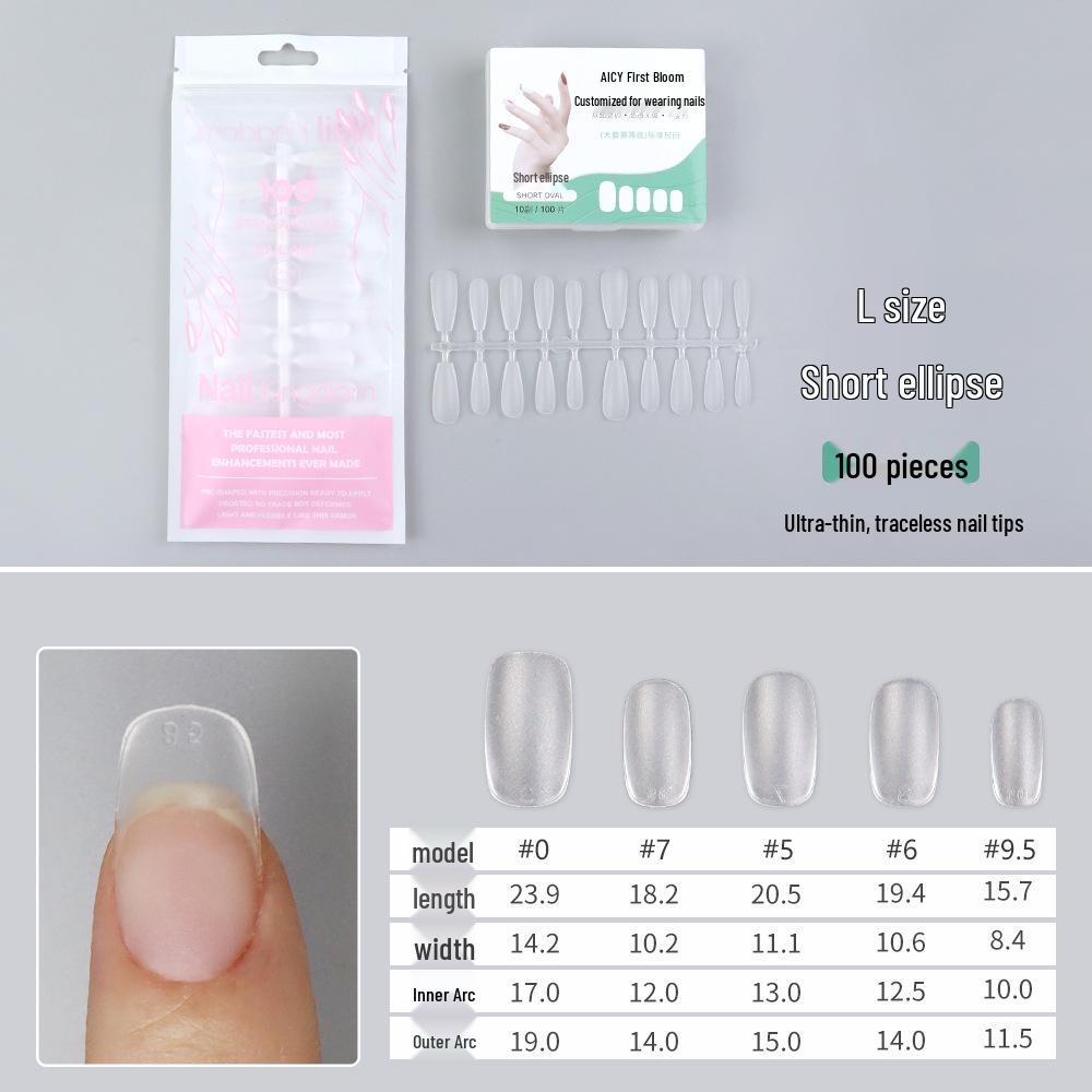 Pre-sized Frosted Ladder-Shaped Nail Tips - 100 Pcs, Thin & No Filing Needed