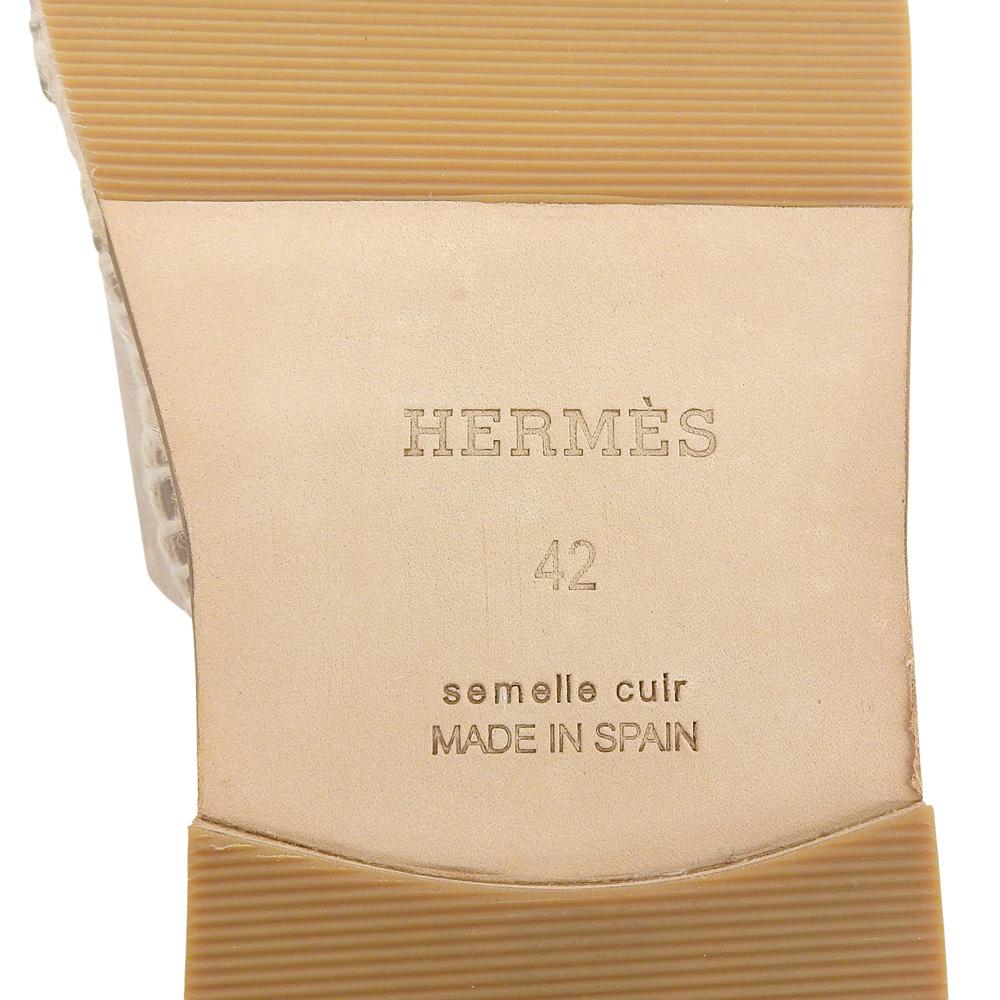 HERMES Antigua Espadrilles Sandals Men's Beige Size 42 shoes 42 beigeUsed