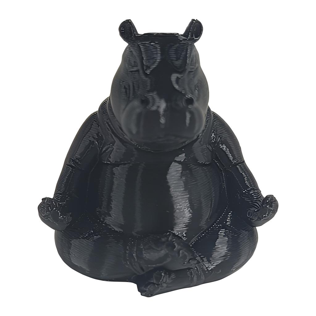 Hippo Yoga Figurine Multi-Purpose Hippopotamus Statue Wear Resist Serene Resin Hippo Figurine Zen Gifts