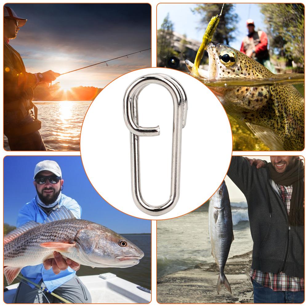 50 BUC Clipuri de Pescuit Ovale Puternice din Oțel Inoxidabil Conector Snap Interlock Accesorii Mărime Mare